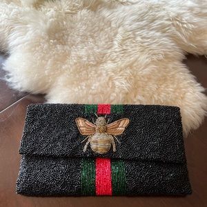 Posh Black clutch with strap